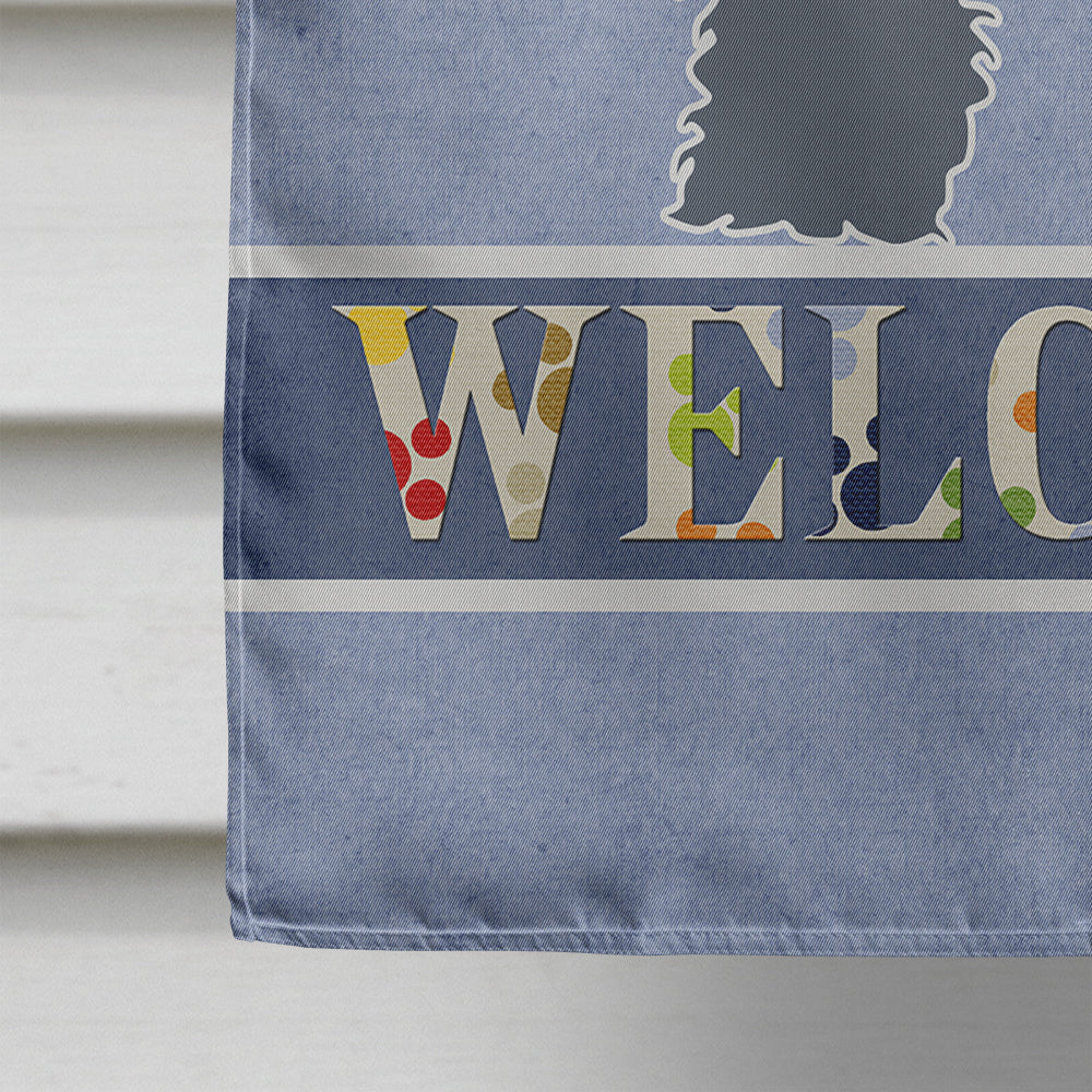 Portuguese Water Dog Welcome House Flag 28x40 Porch Sleeve Pole Decorative Outside Yard Banner Artwork Wall Hanging, Polyester