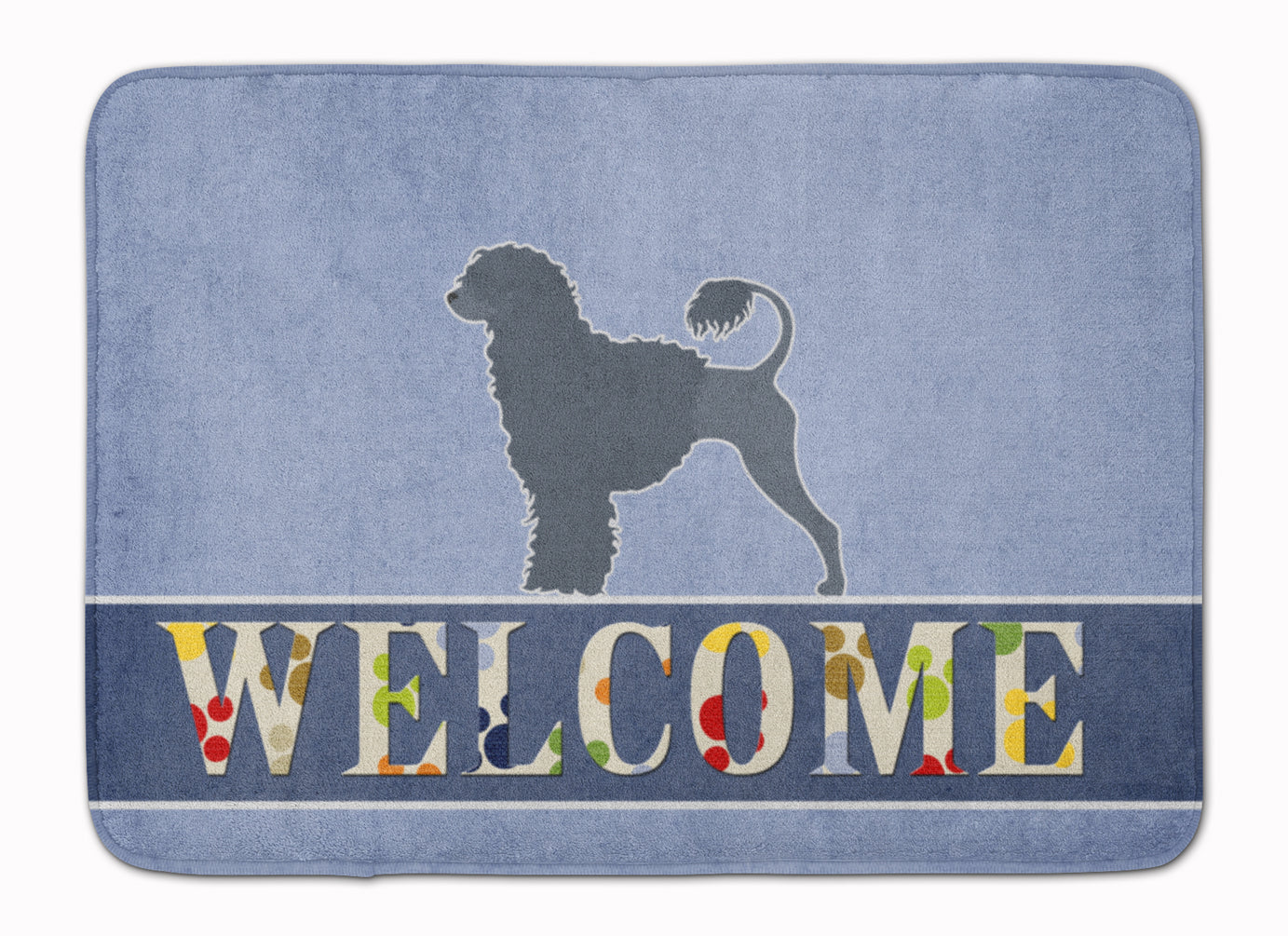 Portuguese Water Dog Welcome Memory Foam Kitchen Mat Machine Washable Anti-Fatigue Cushion Comfort Bath or Kitchen Rug