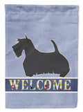 Scottish Terrier Welcome House Flag 28x40 Porch Sleeve Pole Decorative Outside Yard Banner Artwork Wall Hanging, Polyester