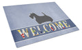 Scottish Terrier Welcome Cutting Board Tempered Glass Kitchen Cutting Surface, Heat Resistant Chopping, Non-Slip Feet, Food Prep & Serving