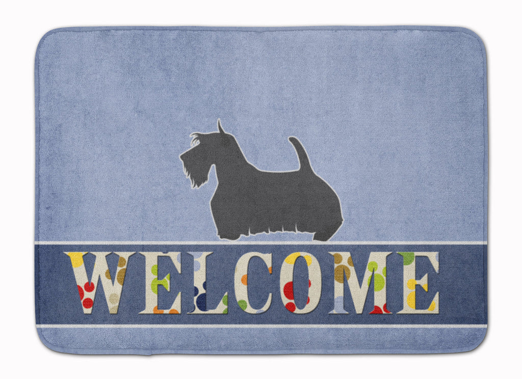 Scottish Terrier Welcome Memory Foam Kitchen Mat Machine Washable Anti-Fatigue Cushion Comfort Bath or Kitchen Rug