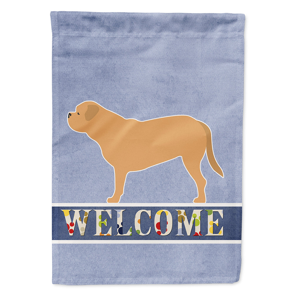 Dogue de Bordeaux Welcome House Flag 28x40 Porch Sleeve Pole Decorative Outside Yard Banner Artwork Wall Hanging, Polyester