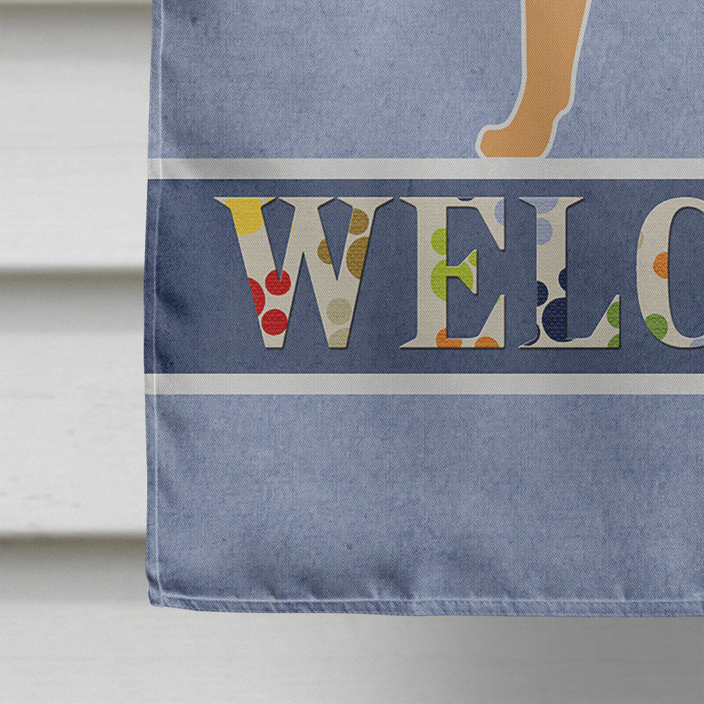 Dogue de Bordeaux Welcome House Flag 28x40 Porch Sleeve Pole Decorative Outside Yard Banner Artwork Wall Hanging, Polyester
