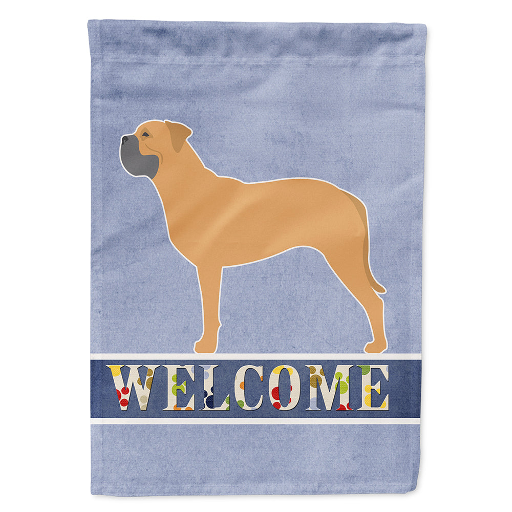 Bullmastiff Welcome House Flag 28x40 Porch Sleeve Pole Decorative Outside Yard Banner Artwork Wall Hanging, Polyester