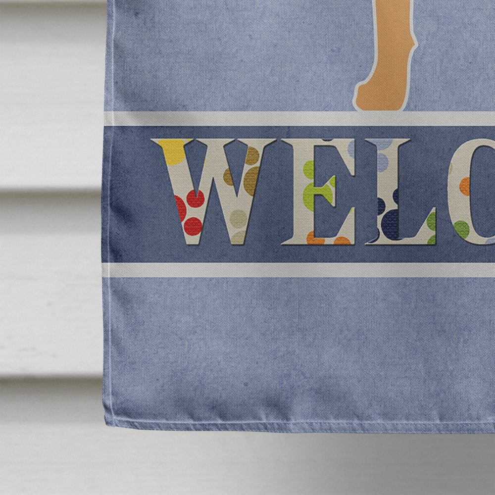 Bullmastiff Welcome House Flag 28x40 Porch Sleeve Pole Decorative Outside Yard Banner Artwork Wall Hanging, Polyester