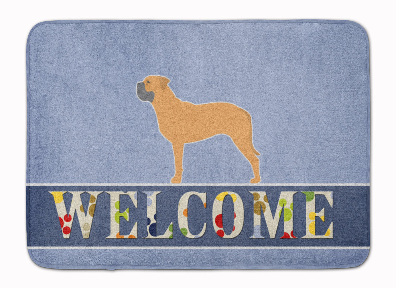 Bullmastiff Welcome Memory Foam Kitchen Mat Machine Washable Anti-Fatigue Cushion Comfort Bath or Kitchen Rug