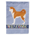 Akita Welcome House Flag 28x40 Porch Sleeve Pole Decorative Outside Yard Banner Artwork Wall Hanging, Polyester