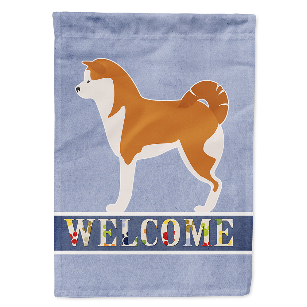 Akita Welcome House Flag 28x40 Porch Sleeve Pole Decorative Outside Yard Banner Artwork Wall Hanging, Polyester