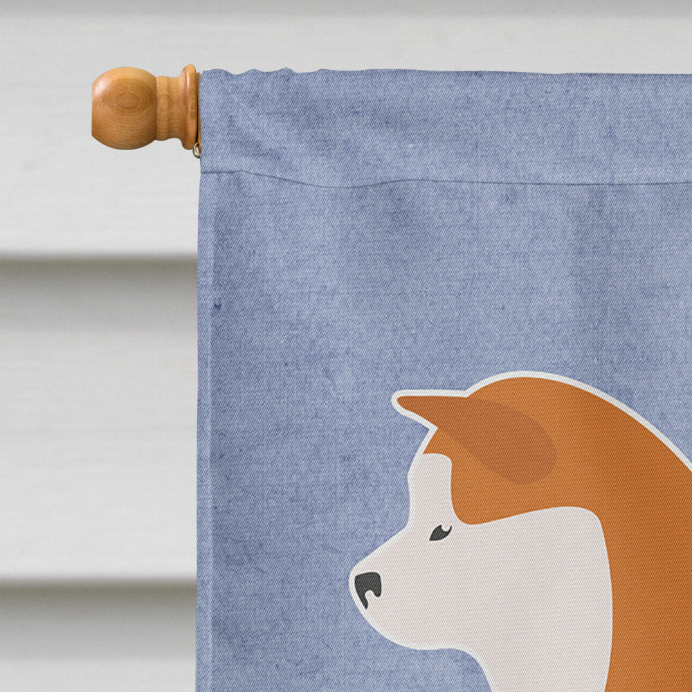 Akita Welcome House Flag 28x40 Porch Sleeve Pole Decorative Outside Yard Banner Artwork Wall Hanging, Polyester