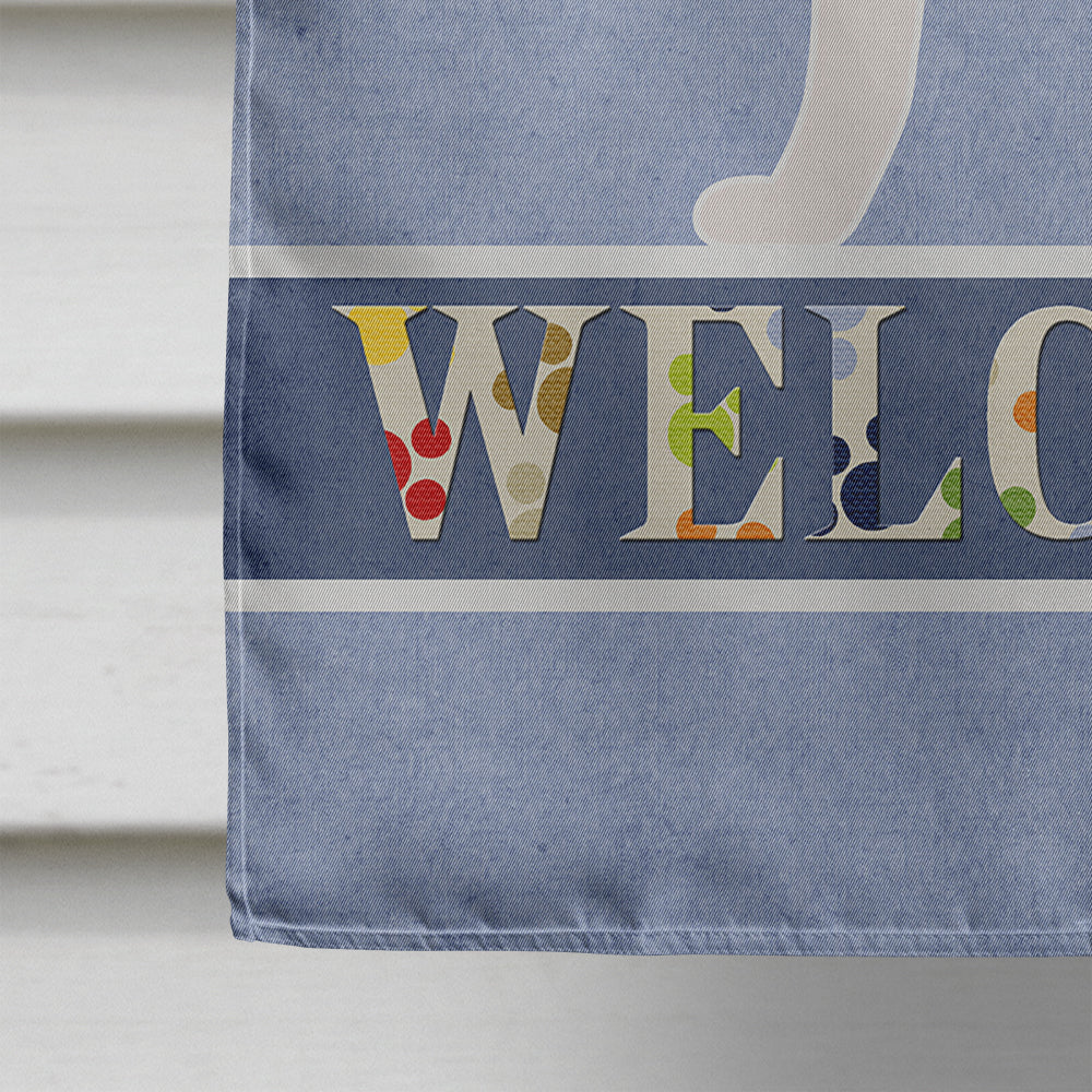 Akita Welcome House Flag 28x40 Porch Sleeve Pole Decorative Outside Yard Banner Artwork Wall Hanging, Polyester