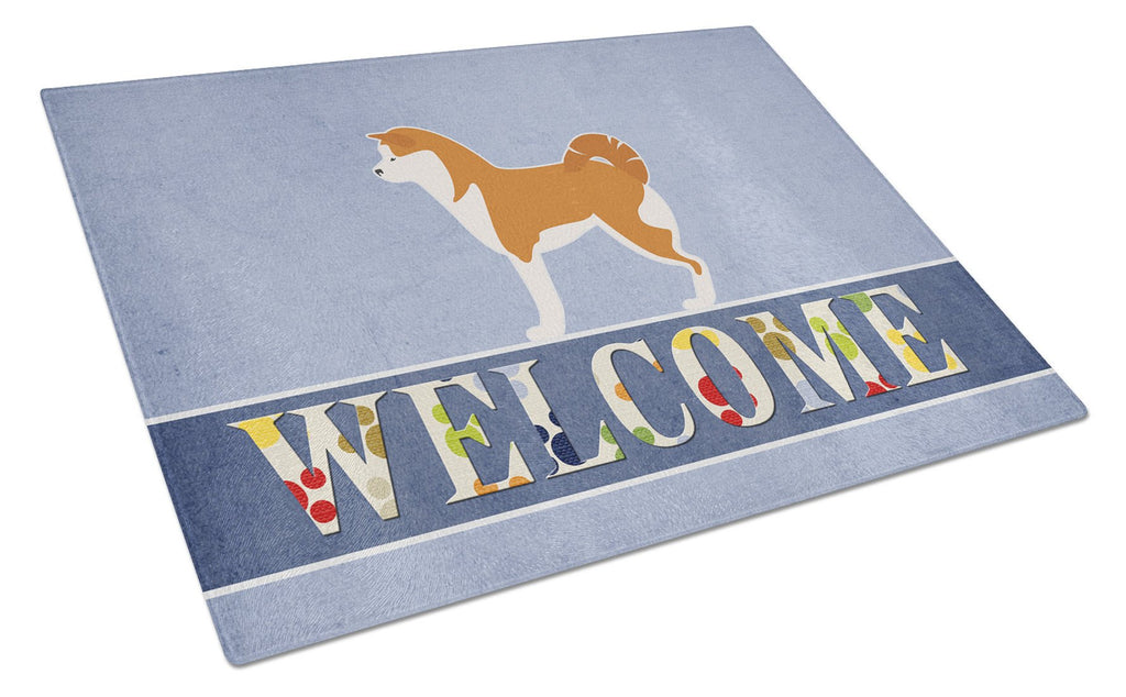 Akita Welcome Cutting Board Tempered Glass Kitchen Cutting Surface, Heat Resistant Chopping, Non-Slip Feet, Food Prep & Serving