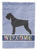 Giant Schnauzer Welcome House Flag 28x40 Porch Sleeve Pole Decorative Outside Yard Banner Artwork Wall Hanging, Polyester