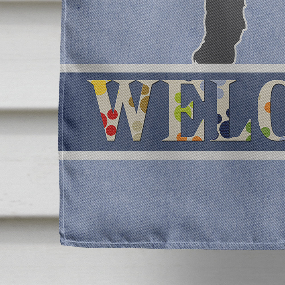 Giant Schnauzer Welcome House Flag 28x40 Porch Sleeve Pole Decorative Outside Yard Banner Artwork Wall Hanging, Polyester