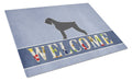 Giant Schnauzer Welcome Cutting Board Tempered Glass Kitchen Cutting Surface, Heat Resistant Chopping, Non-Slip Feet, Food Prep & Serving