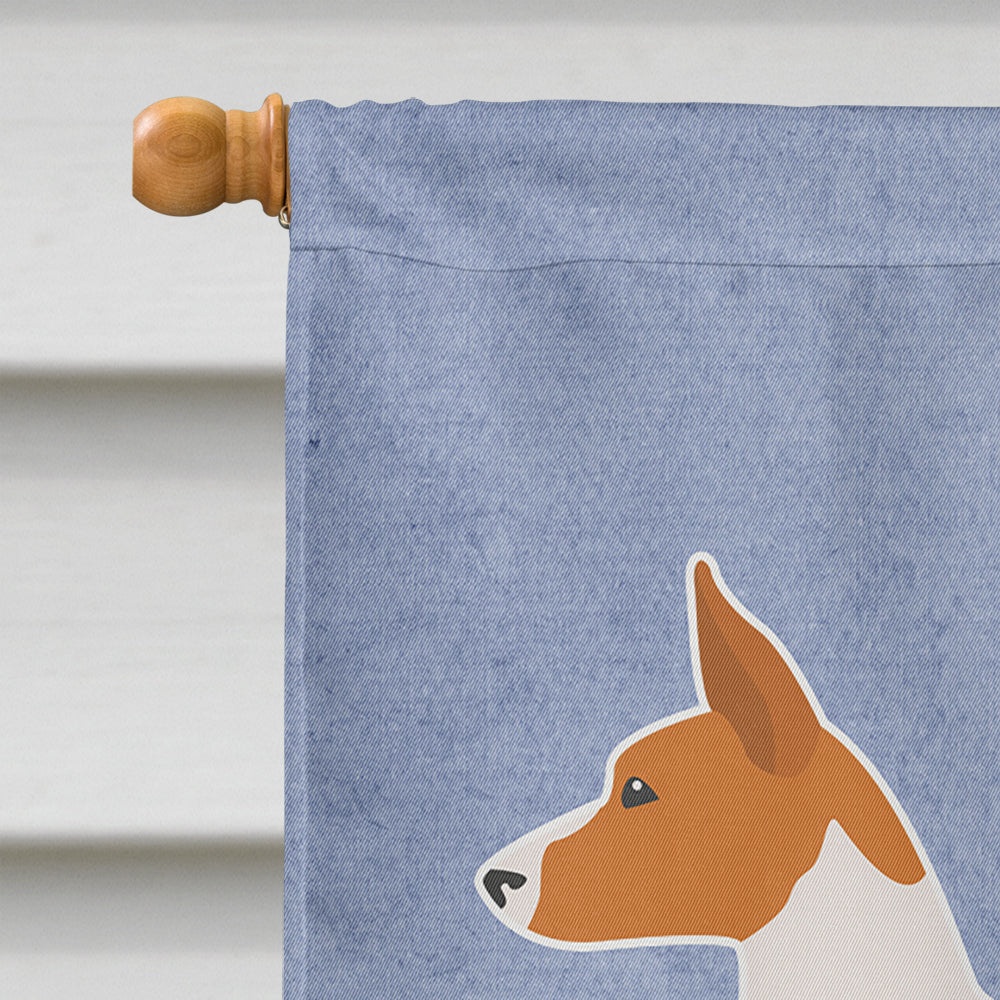 Basenji Welcome House Flag 28x40 Porch Sleeve Pole Decorative Outside Yard Banner Artwork Wall Hanging, Polyester