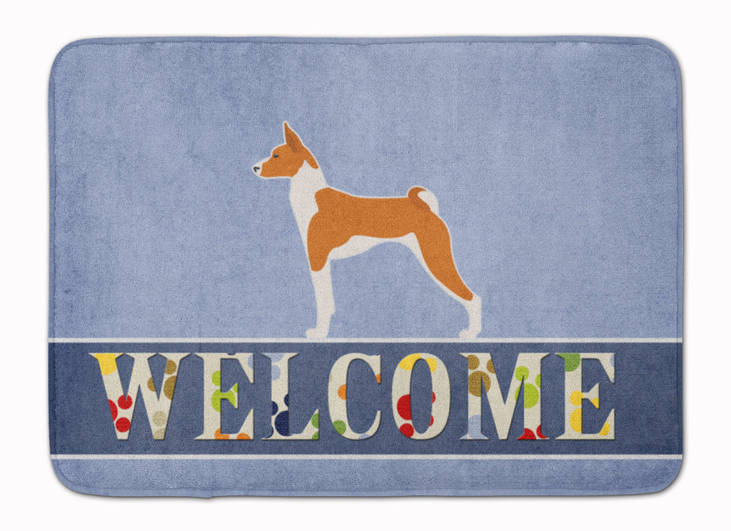 Basenji Welcome Memory Foam Kitchen Mat Machine Washable Anti-Fatigue Cushion Comfort Bath or Kitchen Rug
