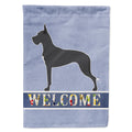Great Dane Welcome House Flag 28x40 Porch Sleeve Pole Decorative Outside Yard Banner Artwork Wall Hanging, Polyester