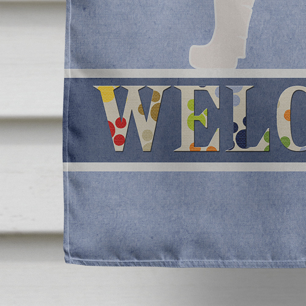 Saint Bernard Welcome House Flag 28x40 Porch Sleeve Pole Decorative Outside Yard Banner Artwork Wall Hanging, Polyester