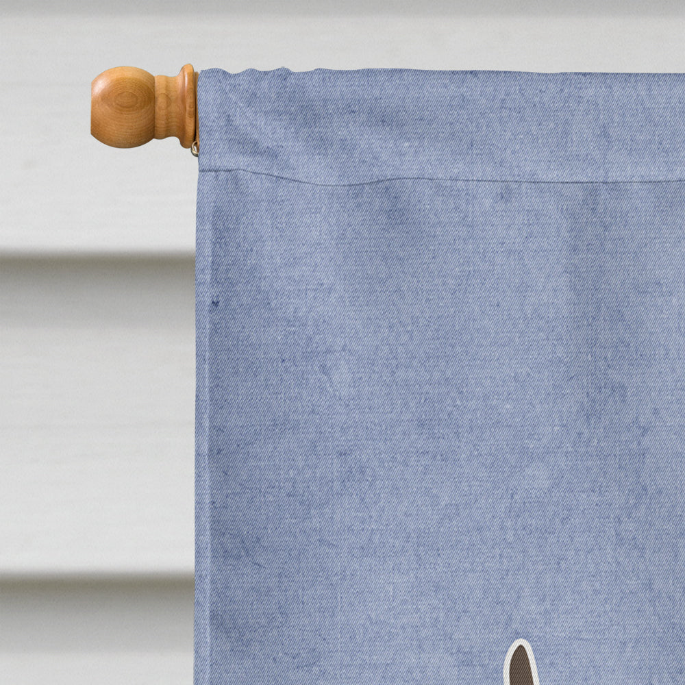Bull Terrier Welcome House Flag 28x40 Porch Sleeve Pole Decorative Outside Yard Banner Artwork Wall Hanging, Polyester