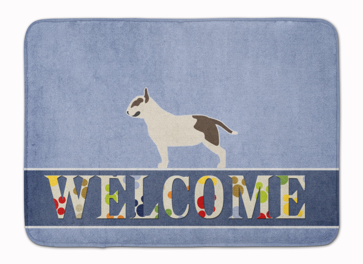 Bull Terrier Welcome Memory Foam Kitchen Mat Machine Washable Anti-Fatigue Cushion Comfort Bath or Kitchen Rug