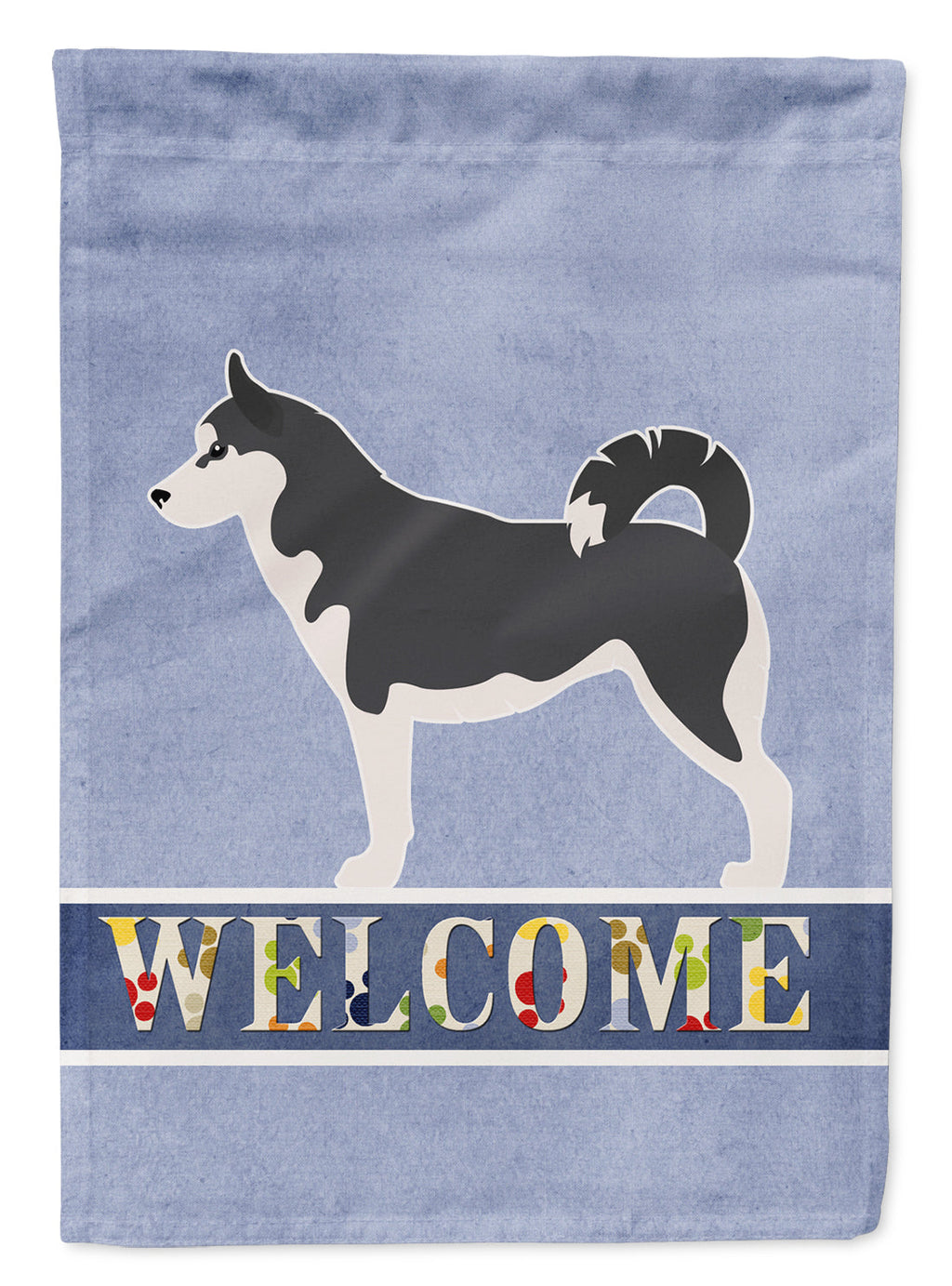 Siberian Husky Welcome House Flag 28x40 Porch Sleeve Pole Decorative Outside Yard Banner Artwork Wall Hanging, Polyester