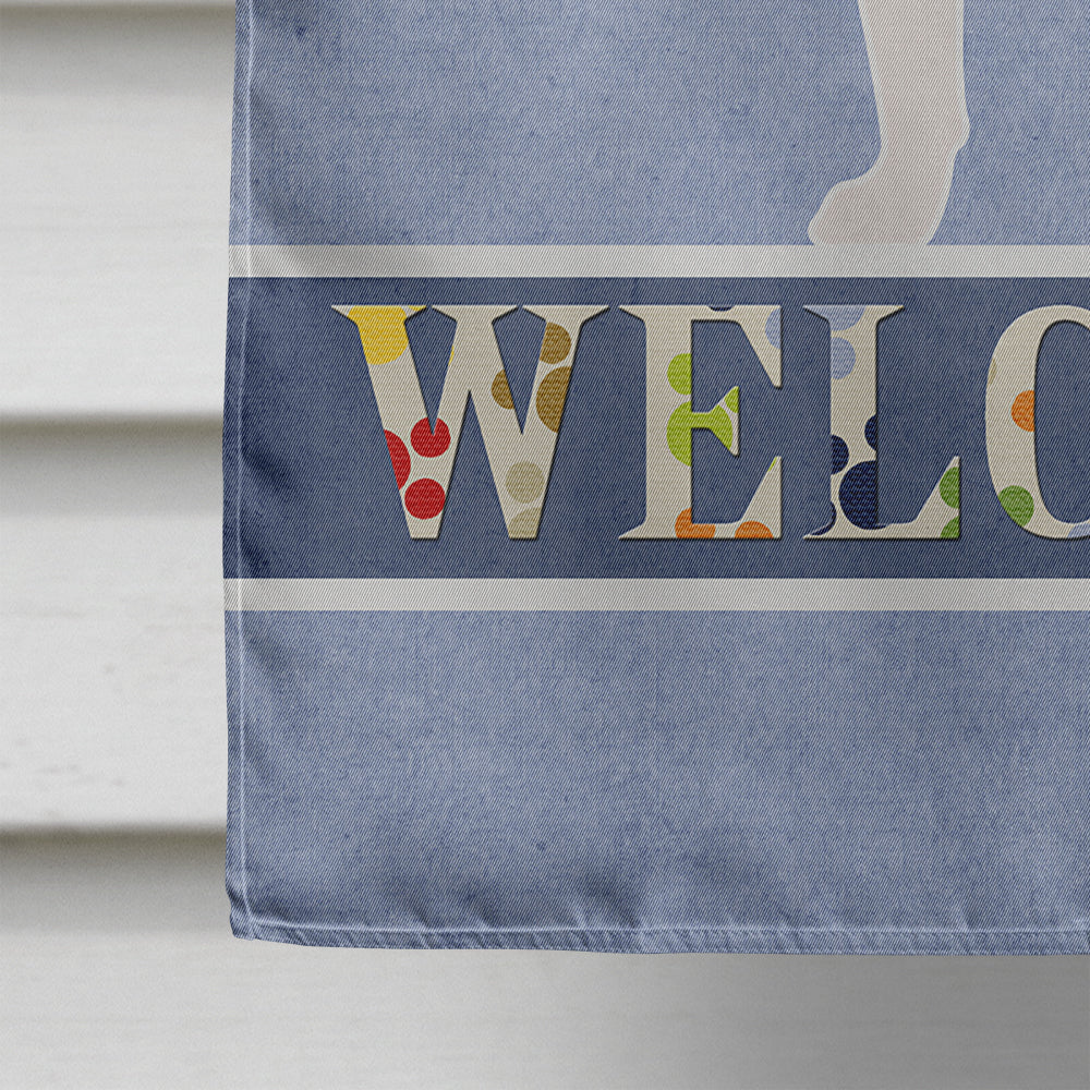 Siberian Husky Welcome House Flag 28x40 Porch Sleeve Pole Decorative Outside Yard Banner Artwork Wall Hanging, Polyester