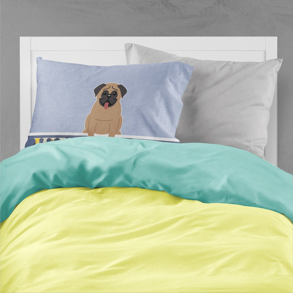 Pug Brown Welcome Standard Pillowcase Lightweight Super Soft Easy Care Decorative Artwork Pillowcase, Standard