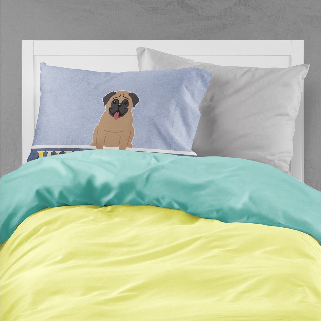 Pug Brown Welcome Standard Pillowcase Lightweight Super Soft Easy Care Decorative Artwork Pillowcase, Standard