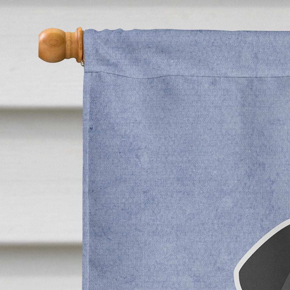 Pug Black Welcome House Flag 28x40 Porch Sleeve Pole Decorative Outside Yard Banner Artwork Wall Hanging, Polyester