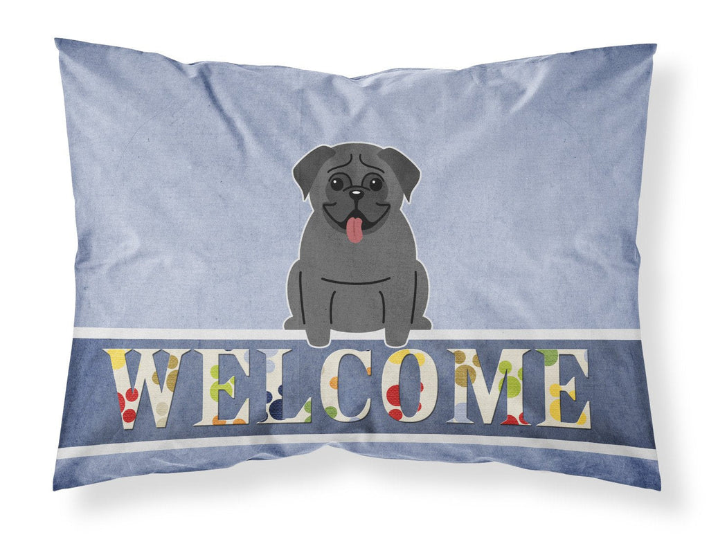 Pug Black Welcome Standard Pillowcase Lightweight Super Soft Easy Care Decorative Artwork Pillowcase, Standard