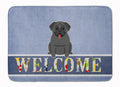 Pug Black Welcome Memory Foam Kitchen Mat Machine Washable Anti-Fatigue Cushion Comfort Bath or Kitchen Rug