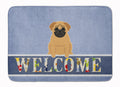 Pug Brown Welcome Memory Foam Kitchen Mat Machine Washable Anti-Fatigue Cushion Comfort Bath or Kitchen Rug