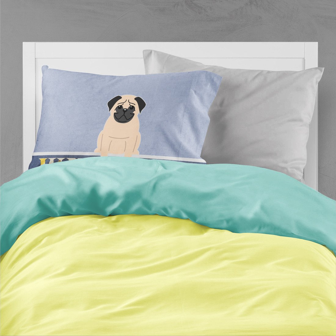 Pug Fawn Welcome Standard Pillowcase Lightweight Super Soft Easy Care Decorative Artwork Pillowcase, Standard