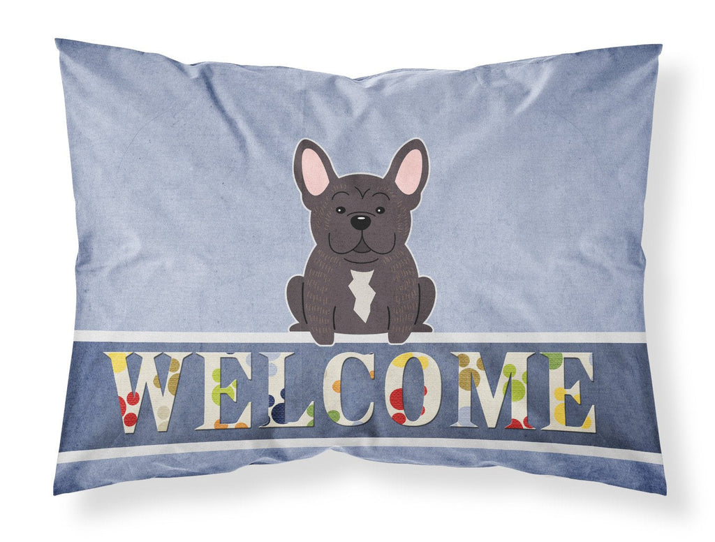 French Bulldog Brindle Welcome Standard Pillowcase Lightweight Super Soft Easy Care Decorative Artwork Pillowcase, Standard