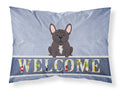 French Bulldog Brindle Welcome Standard Pillowcase Lightweight Super Soft Easy Care Decorative Artwork Pillowcase, Standard