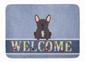 French Bulldog Brindle Welcome Memory Foam Kitchen Mat Machine Washable Anti-Fatigue Cushion Comfort Bath or Kitchen Rug