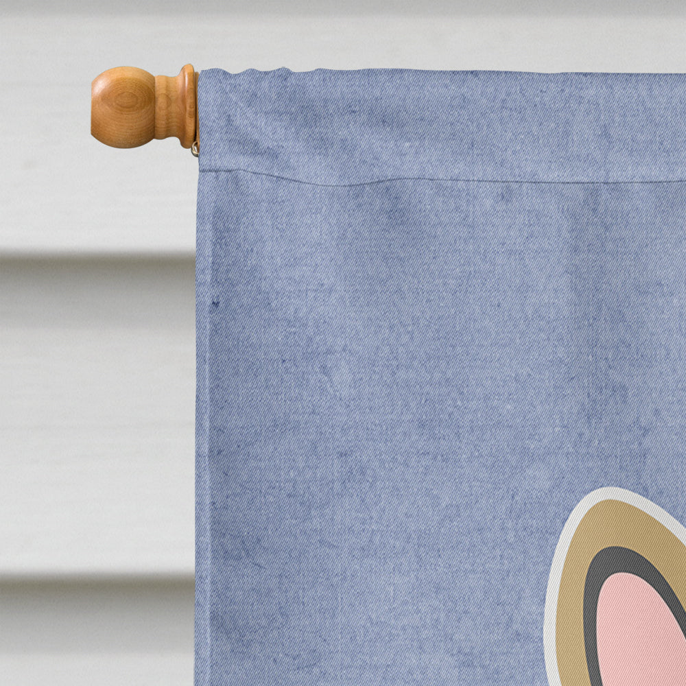 French Bulldog Cream Welcome House Flag 28x40 Porch Sleeve Pole Decorative Outside Yard Banner Artwork Wall Hanging, Polyester