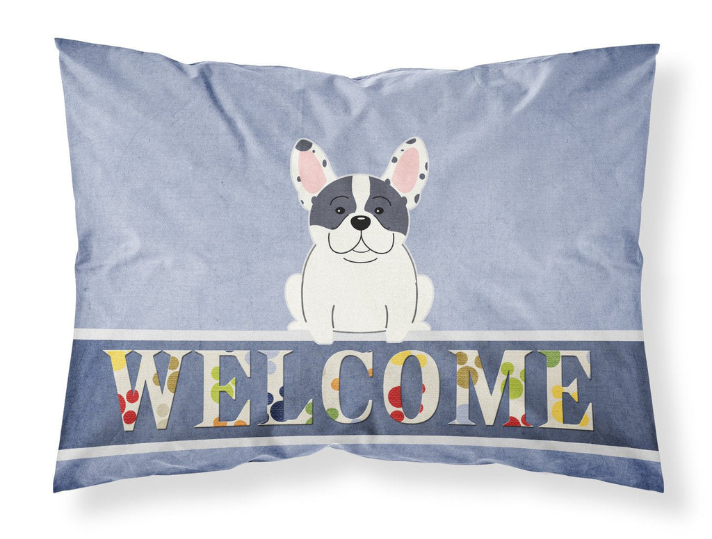French Bulldog Piebald Welcome Standard Pillowcase Lightweight Super Soft Easy Care Decorative Artwork Pillowcase, Standard
