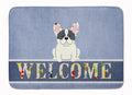 French Bulldog Piebald Welcome Memory Foam Kitchen Mat Machine Washable Anti-Fatigue Cushion Comfort Bath or Kitchen Rug