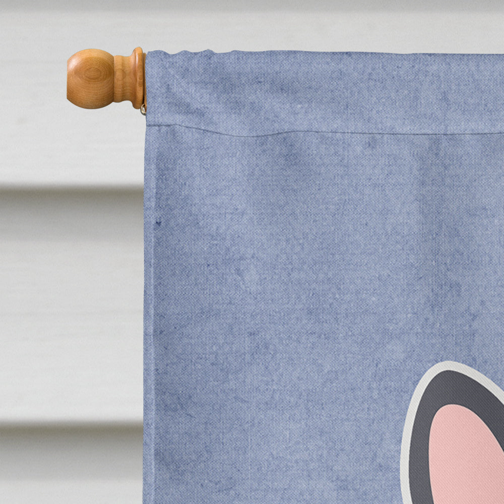 French Bulldog Black White Welcome House Flag 28x40 Porch Sleeve Pole Decorative Outside Yard Banner Artwork Wall Hanging, Polyester