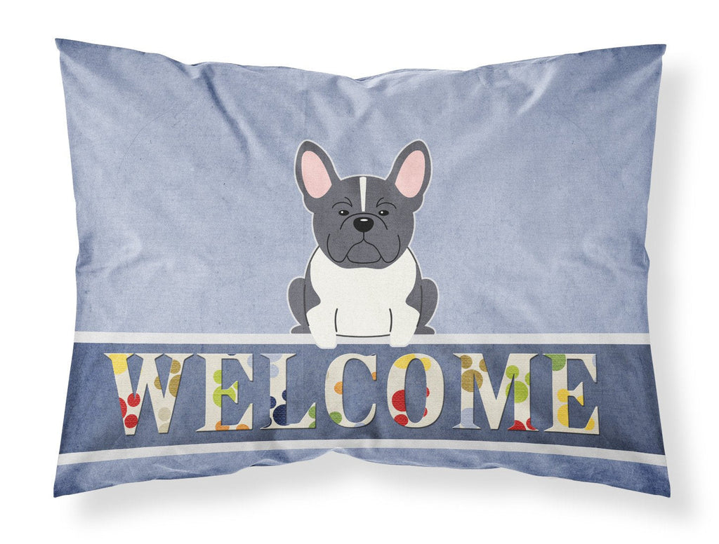 French Bulldog Black White Welcome Standard Pillowcase Lightweight Super Soft Easy Care Decorative Artwork Pillowcase, Standard