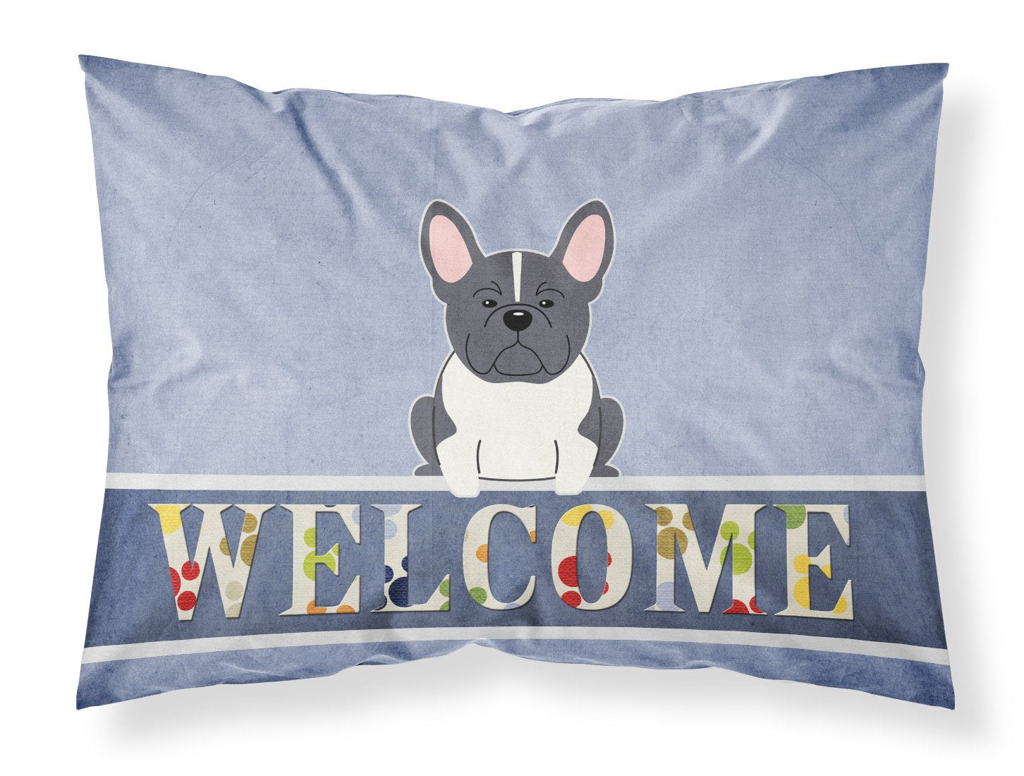 French Bulldog Black White Welcome Standard Pillowcase Lightweight Super Soft Easy Care Decorative Artwork Pillowcase, Standard