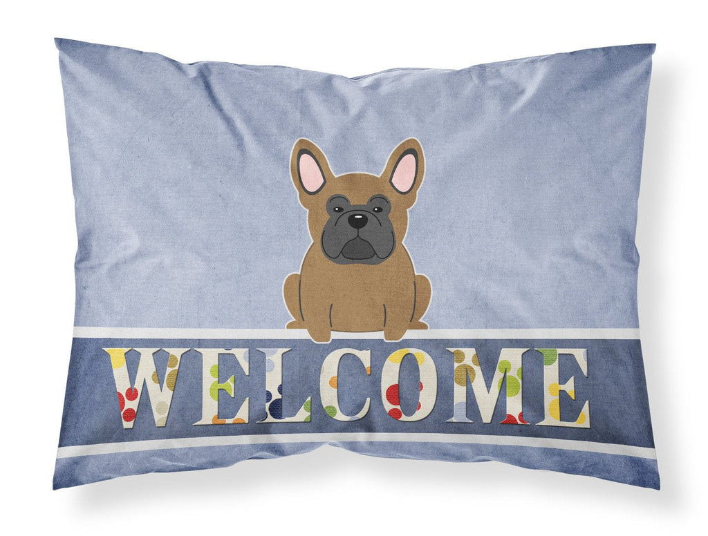 French Bulldog Brown Welcome Standard Pillowcase Lightweight Super Soft Easy Care Decorative Artwork Pillowcase, Standard