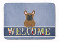 French Bulldog Brown Welcome Memory Foam Kitchen Mat Machine Washable Anti-Fatigue Cushion Comfort Bath or Kitchen Rug