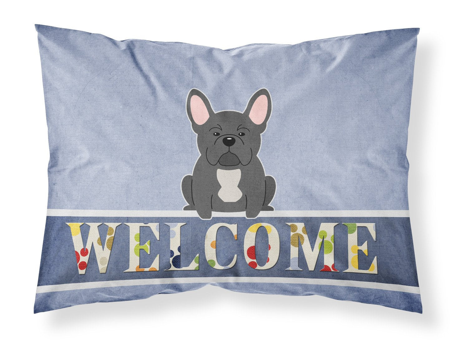 French Bulldog Black Welcome Standard Pillowcase Lightweight Super Soft Easy Care Decorative Artwork Pillowcase, Standard