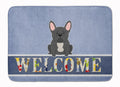French Bulldog Black Welcome Memory Foam Kitchen Mat Machine Washable Anti-Fatigue Cushion Comfort Bath or Kitchen Rug