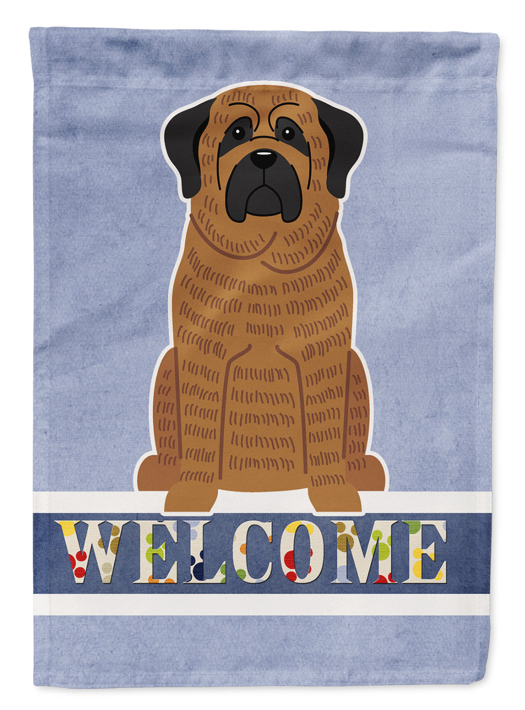 Mastiff Brindle Welcome House Flag 28x40 Porch Sleeve Pole Decorative Outside Yard Banner Artwork Wall Hanging, Polyester
