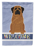 Mastiff Brindle Welcome House Flag 28x40 Porch Sleeve Pole Decorative Outside Yard Banner Artwork Wall Hanging, Polyester