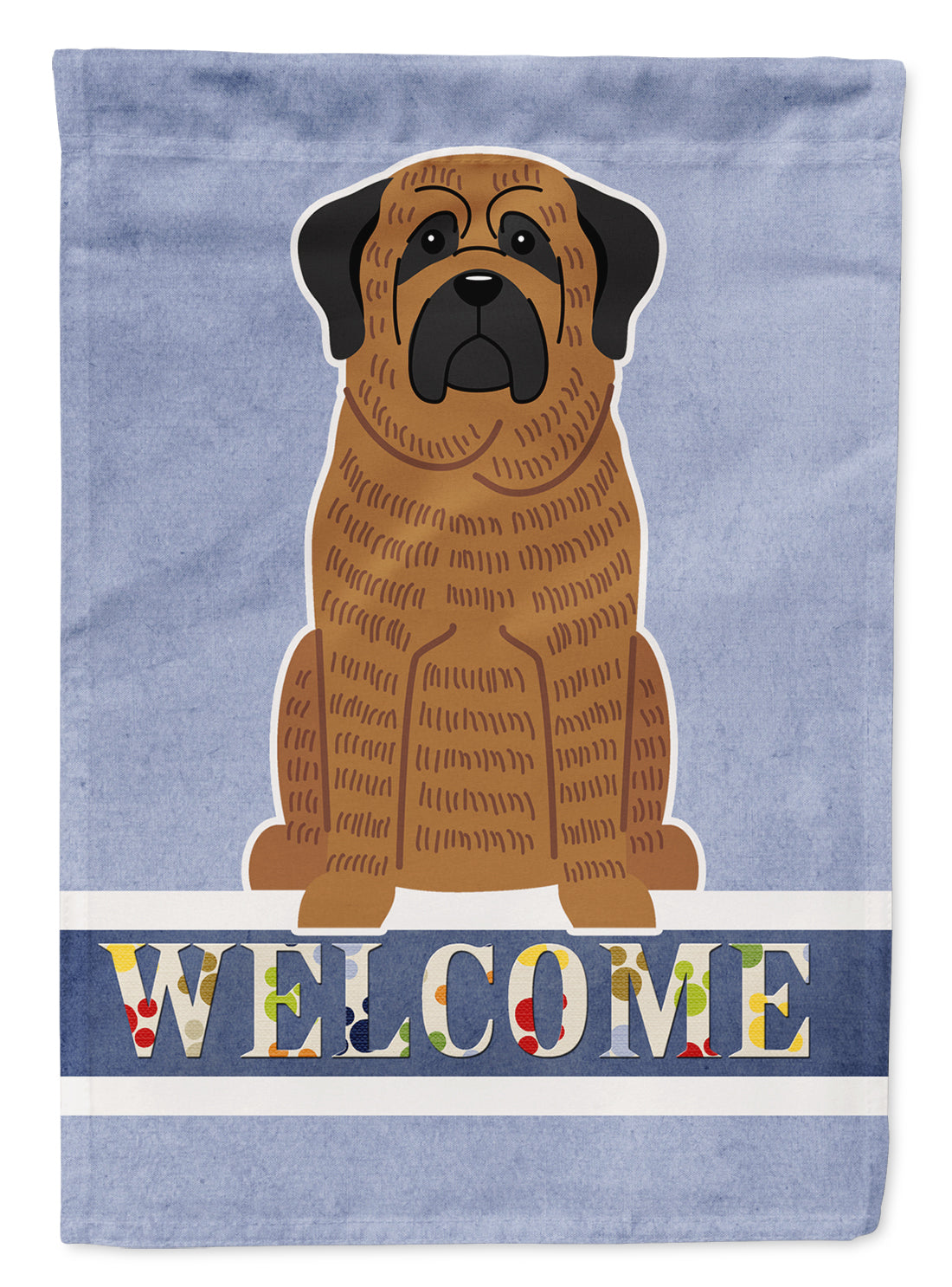 Mastiff Brindle Welcome House Flag 28x40 Porch Sleeve Pole Decorative Outside Yard Banner Artwork Wall Hanging, Polyester