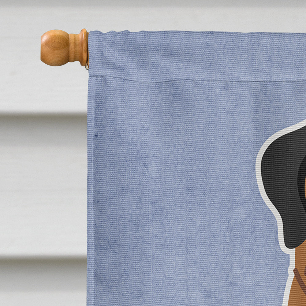 Mastiff Brindle Welcome House Flag 28x40 Porch Sleeve Pole Decorative Outside Yard Banner Artwork Wall Hanging, Polyester